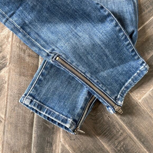 MOTHER Denim Distressed Skinny Jeans with Zippered Ankles | Size 28 - Picture 9 of 10